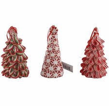 Faux Peppermint Candy Cane Christmas Tree Ornaments Set of 3