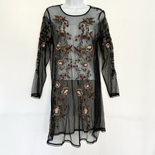 American Eagle Sheer Mesh Whimsigoth Dress Medium Fairy Grunge Romantic Feminine