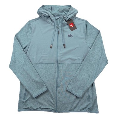 Quiksilver DryFlight Jacket Mens Small Smoke Blue Full Zip Hooded Stretch