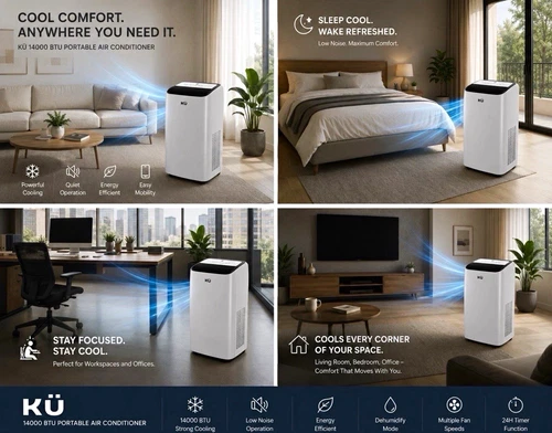 KU 14000 BTU Portable Air Conditioner Cooling/Heating/Dehumidifier IN STOCK!!!!