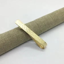 Fantastic Men's Hammered Texture 10K Yellow Gold Over Tie Clip Size: 2"x 1/4"