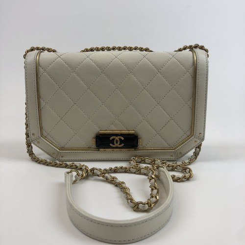 Chanel C‑Lock Flap White Smooth Calfskin Leather Crossbody Bag Authentic