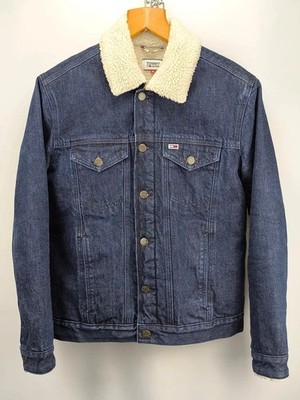 Tommy Jeans Herren Sherpa Trucker Jacket   Dunkelblau (Größe M)