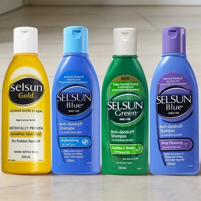 2x 200 ml Sel *SUN Grün/Blau/Gold Anti-Schuppen Shampoo Tiefenreinigung
