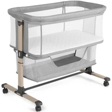 Bassinet Bedside Sleeper, Portable, Breathable, Adjustable Baby Bedside Bassi...