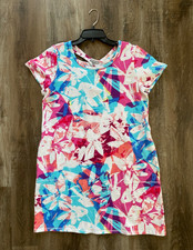 T by TALBOTS new Floral Sport S/S Dress~UPF 50+~Women's Size LARGE~NWT~Cruise~L~