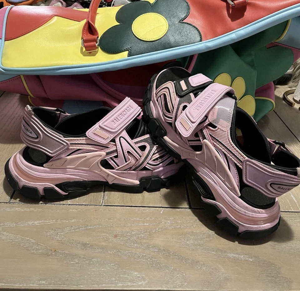 Sandalias Balenciaga Rosa/Negro Goma e Imitación Cuero Talla 10 40 Foto 2 de 4