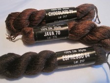 NEW-PEPPER POT SILK-THREADS FOR NEEDLEPOINT LOT OF 3 SILK SKEINS-30 YDS EACH