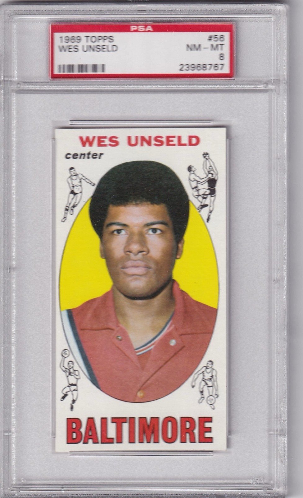 1969-70 Topps Basketball, #56 Wes Unseld, PSA-8