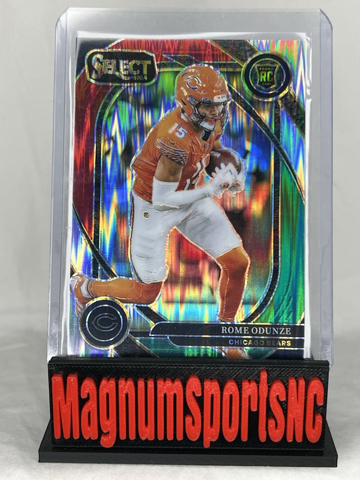 2024 Panini Select Rome Odunze Club Level Red & Green Shock Prizm RC #236