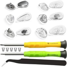 PTSLKHN Screw-in Eyeglass Nose Pads, Glasses Nose Pads Replacement Kit, 12 Pairs