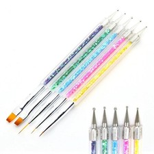 5 Pcs Nail Art Brushes Nail Dotting Tool Nail Art Tools 2 in 1 Nail Art Tool Set