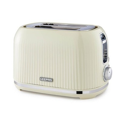 GEEPAS 2-Scheiben-Brottoaster 1000 W breite Schlitze 7 Bräunungsregler Auftauen Aufwärmen