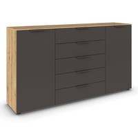 Kommode - Artisan Eiche - Graphit - Graphitgriffe - 180 Cm Sideboard Kommode Tv