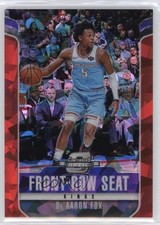 2018 Contenders Optic Front Row Seat Red Cracked Ice Prizm De'Aaron Fox #3 0d3