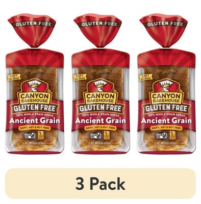 (3 pack) Ancient Grain Gluten Free Bread, 100% Whole Grain Sandwich Bread, 15 oz