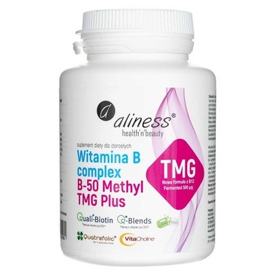 Aliness Vitamin B-Komplex B-50 Methyl TMG Plus 100 Kapseln Energie Nerven