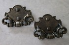 Unique Heavy  Large Drawer Pull Brass 4" x 3" salvage lot of 2 - Marked N5545 — photo 1
