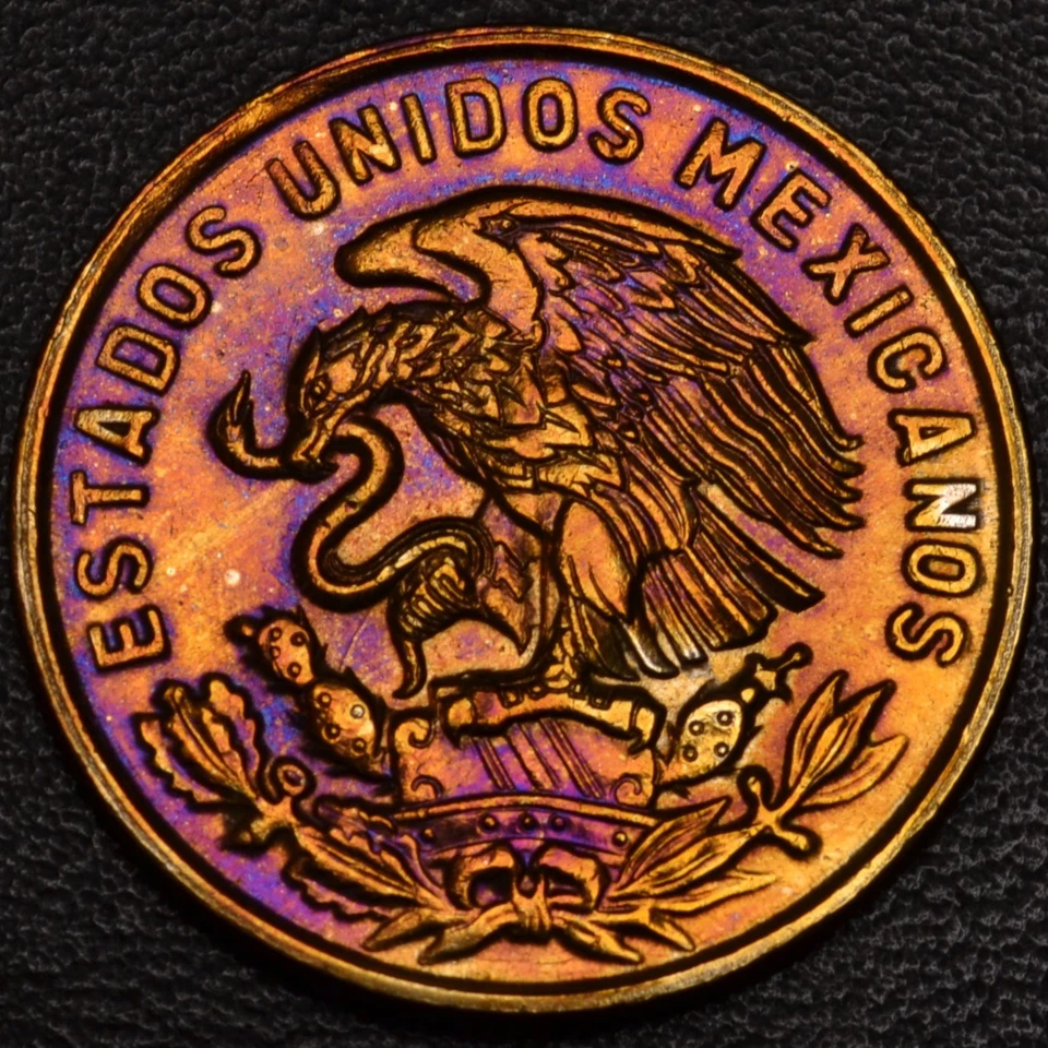 México 50 centavos 1968 hermosa tonificación OV y rev (L48-11) Foto 3 de 3