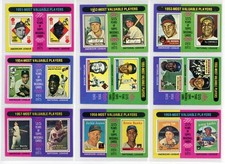 1975 Topps Complete Set of 24 MVP Baseball Cards Ex/Mt - NM