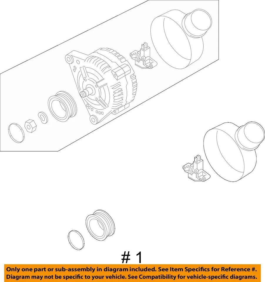 2014 Audi A6 генератор переменного тока OEM 108K миль - LKQ325574446 - Изображение 4 из 4