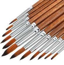 Watercolor Painting Brush Set 12Pcs Round Pointed Tip Artist Paint Brushes Profe