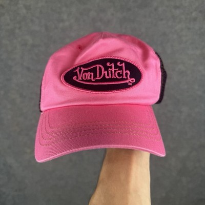 Von Dutch Trucker Hat Pink Black Mesh Cap Y2K Logo Snapback  display picture 1