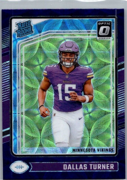 2024 Panini Donruss Optic - Rated Rookie Dallas Turner #224 Purple Scope Prizm