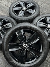 GLOSS BLACK 4 x GENUINE VW CADDY MAXI GOLF PASSAT TOURAN ALLOYS WHEELS TYRES