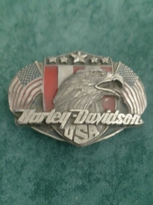 Vintage Siskiyou Harley Davidson Gürtelschnalle Adler Haken fehlt 