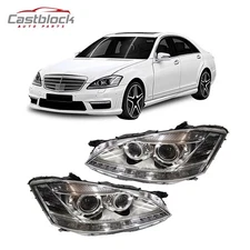 For 2007-2009 Benz S W221 S550 D1S Projector DRL Headlights Pair Xenon Models