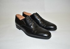 Salvatore Ferragamo Dunn Derby Plain Toe Oxford Black Leather Sz 7.5 D MM1