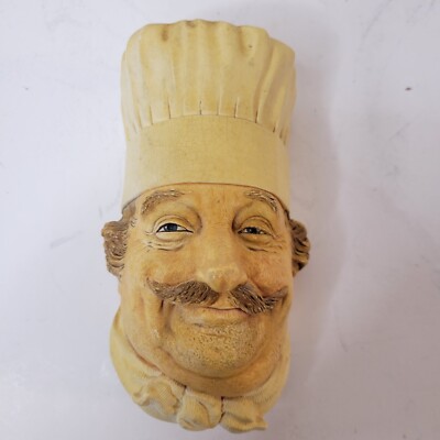 Vintage Bossons Head Chalkware Head Chef Wall Hanger Figurine England 1969