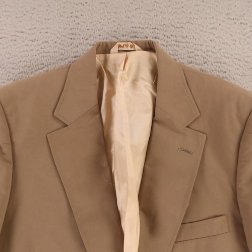 VINTAGE Hopsack Jacket M Brown Cotton Polyester Blazer Sport Coat Oakton 40L - Picture 2 of 20