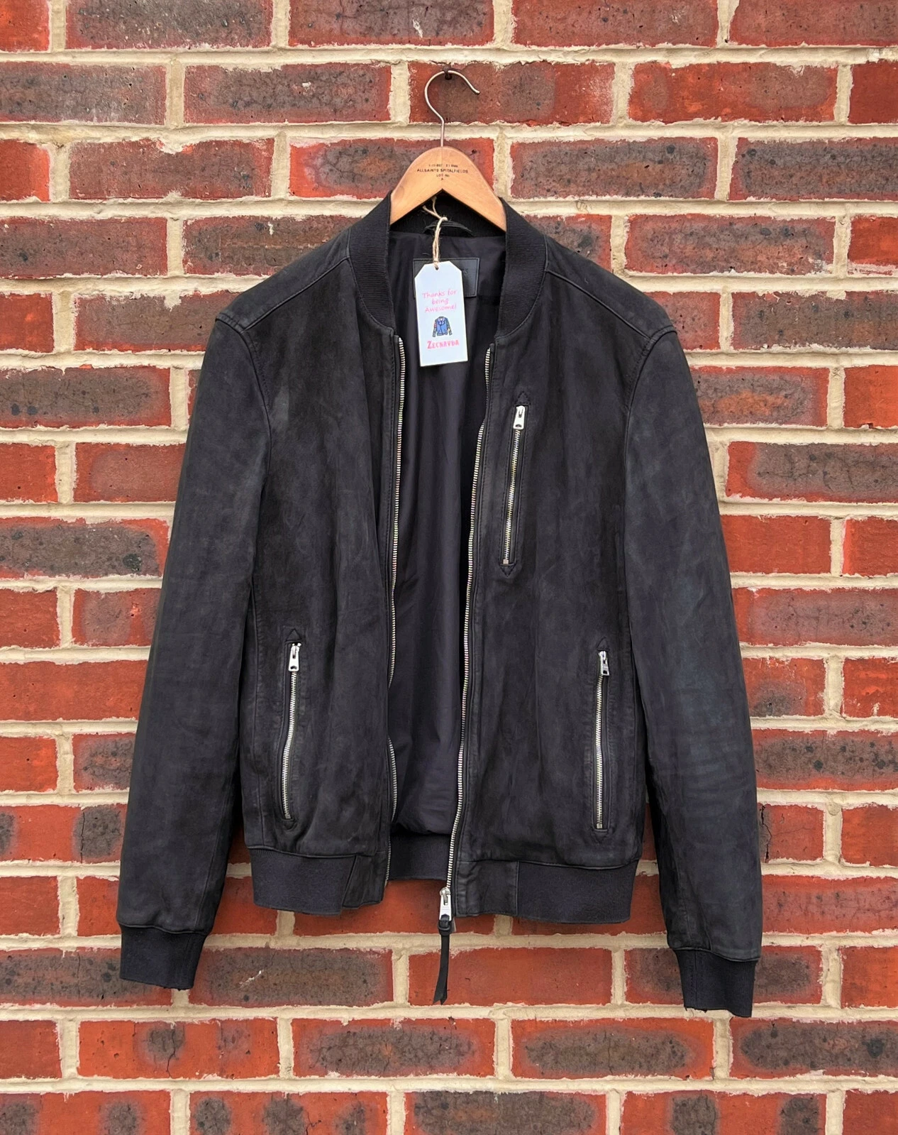 AllSaints Mens STONES Leather Jacket SMALL Grey Bomber Nubuck Suede Biker Rider
Opens in a new windo