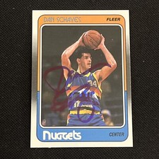 DAN SCHAYES 1988-89 FLEER SIGNED AUTOGRAPHED CARD #37 DENVER NUGGETS