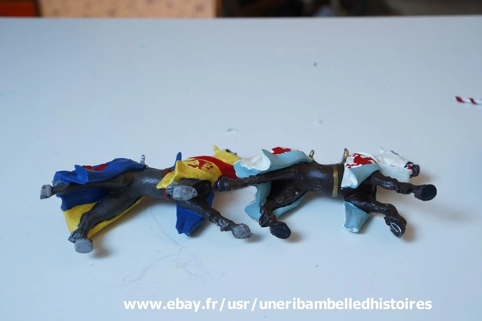 2 figurines Plastoy chevaliers avec chevaux - Photo 4/4