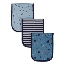 Gerber Baby Boys 3 Pack Burp Cloths NEW Adorable Stars & Stripe Design