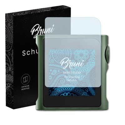 Bruni 2x Folie für Shanling M0 Pro Schutzfolie Displayschutzfolie