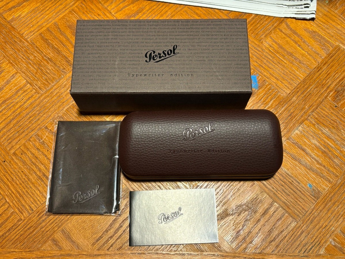 Persol Sunglass Eyewear Typewriter Edition Brown Hard Case with