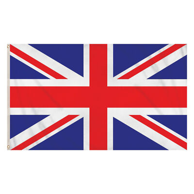 5 x 3 Fuß Union Jack große Flagge Messing Ösen Doppelnaht Rand UK Großbritannien