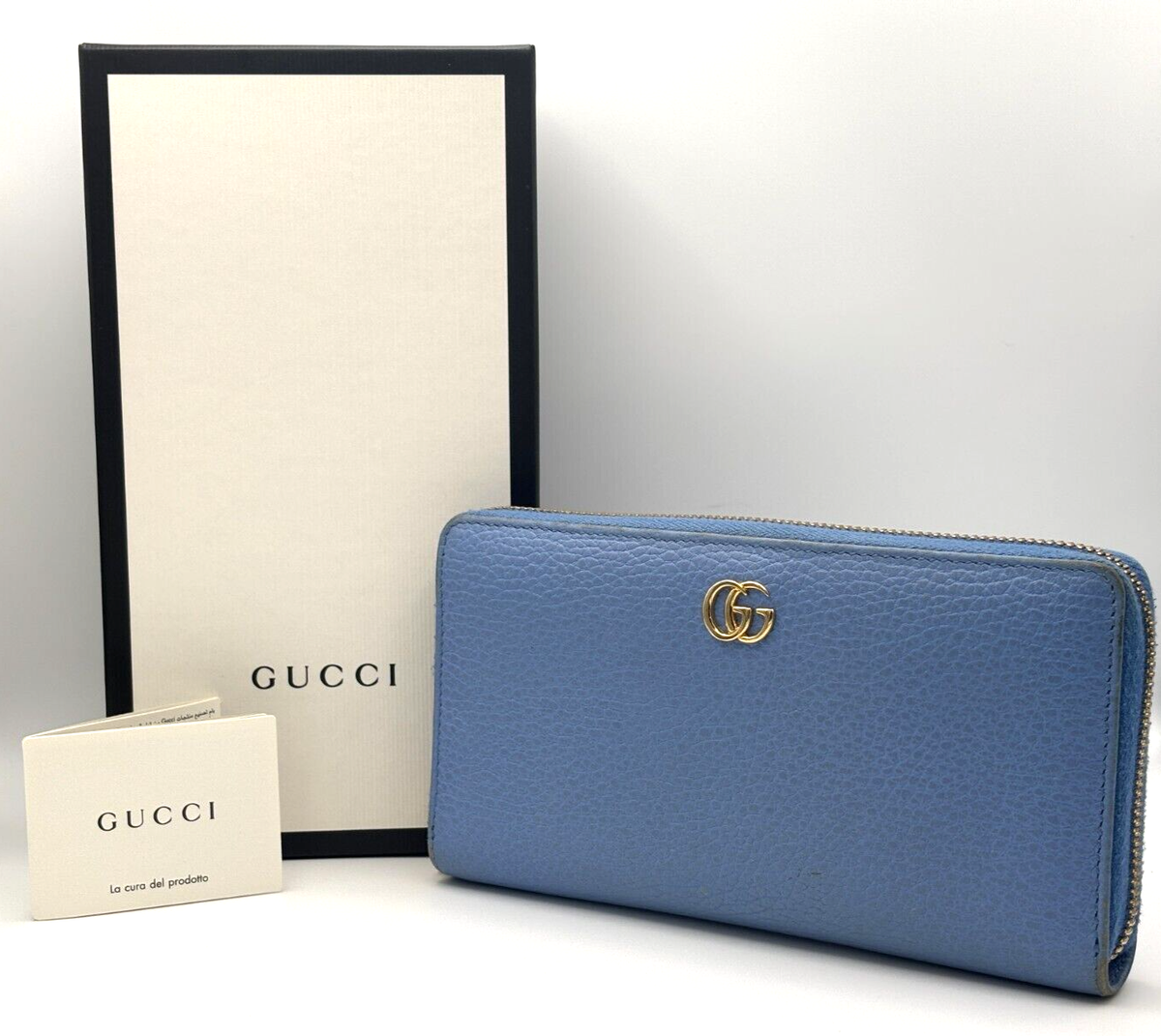 長財布 PETIT MARAMONT WALLET GUCCI GG Marmont Petit Marmont Round Zip Long Wallet Leather