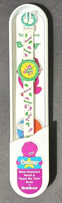 New Vintage 1993 Barney “Teach Me Time” Water Resistant Watch By