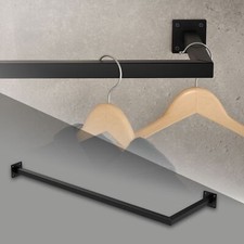 Tringle á vêtement support suspendu barre de penderie stockage dressing 90x30 cm