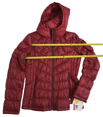 Michael Kors Down Packable Hood Puffer Jacket Burnt Red Women XS Quilted $190 - Picture 7 of 8