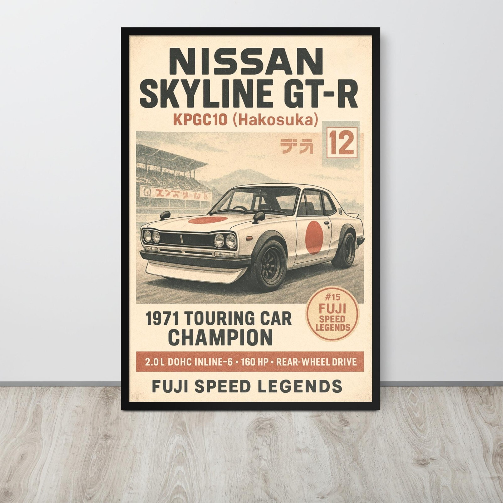 1971 Nissan Skyline GT-R Poster – Hakosuka JDM Wall Art  – Poster Decor