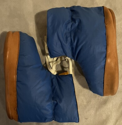 小物 rei Vtg REI Cabin Tent Booties Blue PolyFill Nylon Camping Puffy