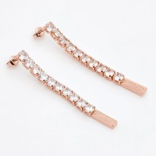 Image of Ted Baker Earrings Mellsie Rose Gold Crystal Drop TBJ3662-24-02