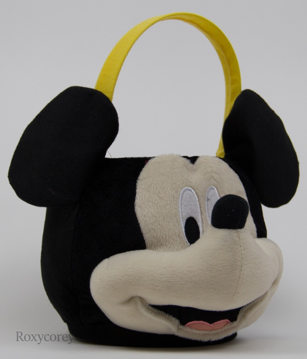 Easter Disney Mickey Mouse Face Plush Tote Basket 7x8x8 NWT | eBay