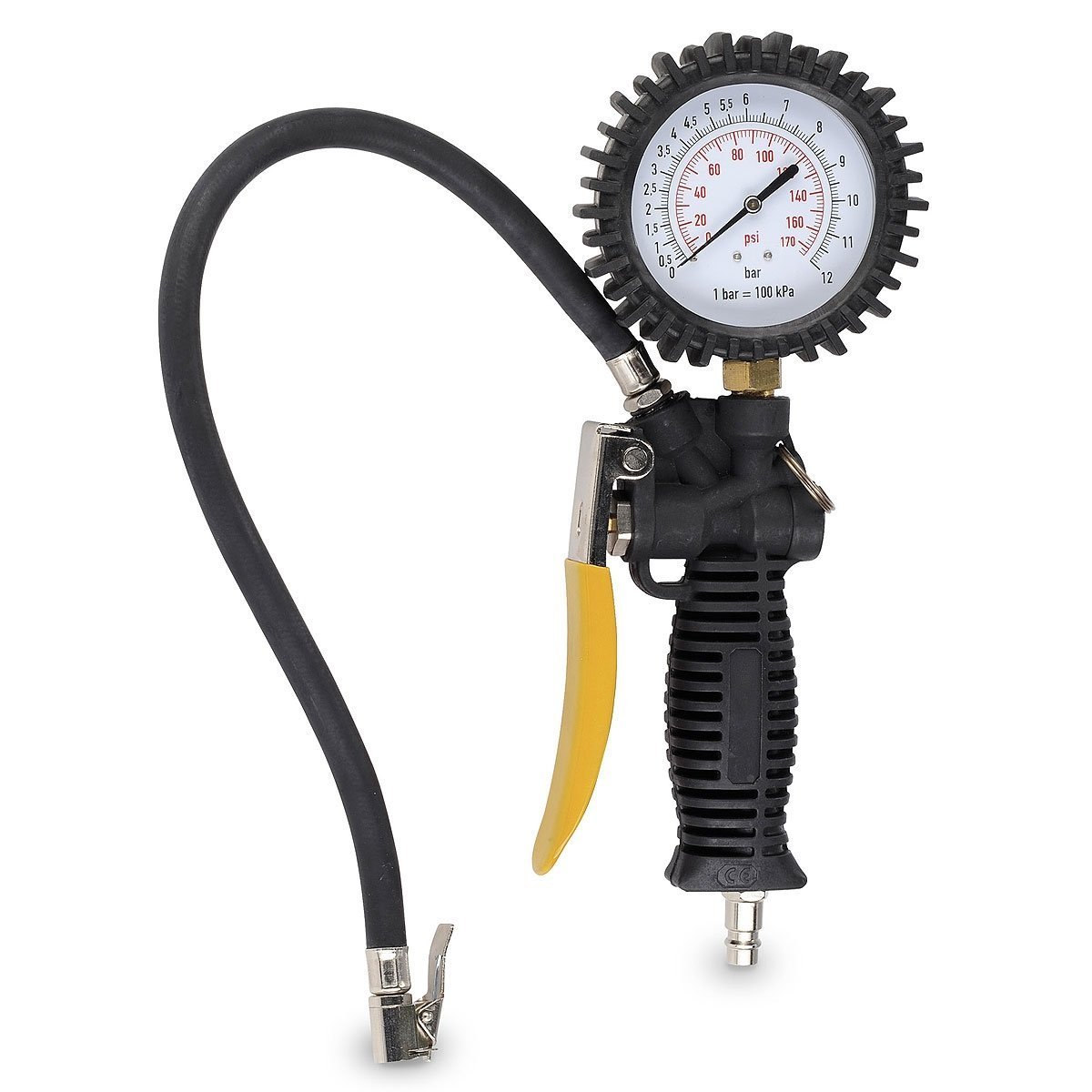 PISTOLA GONFIAGGIO CON MANOMETRO 12BAR PROFESSIONALE PNEUMATICI GOMME